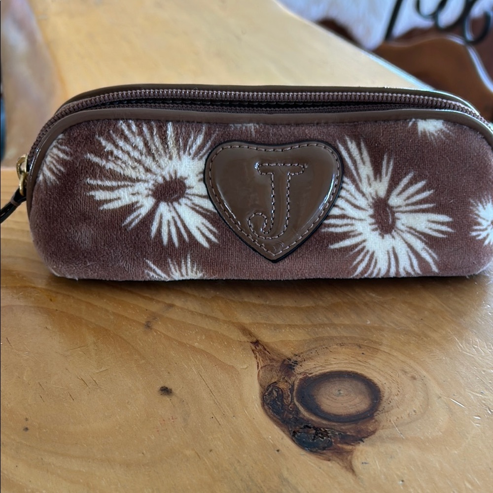 Juicy Couture Tan Pouch with Heart Detail